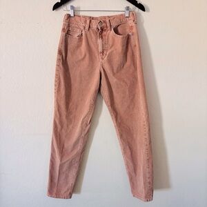 American Eagle Outfitters Women's Super Stretch Straight Leg Pink Ribbed Jeans 4